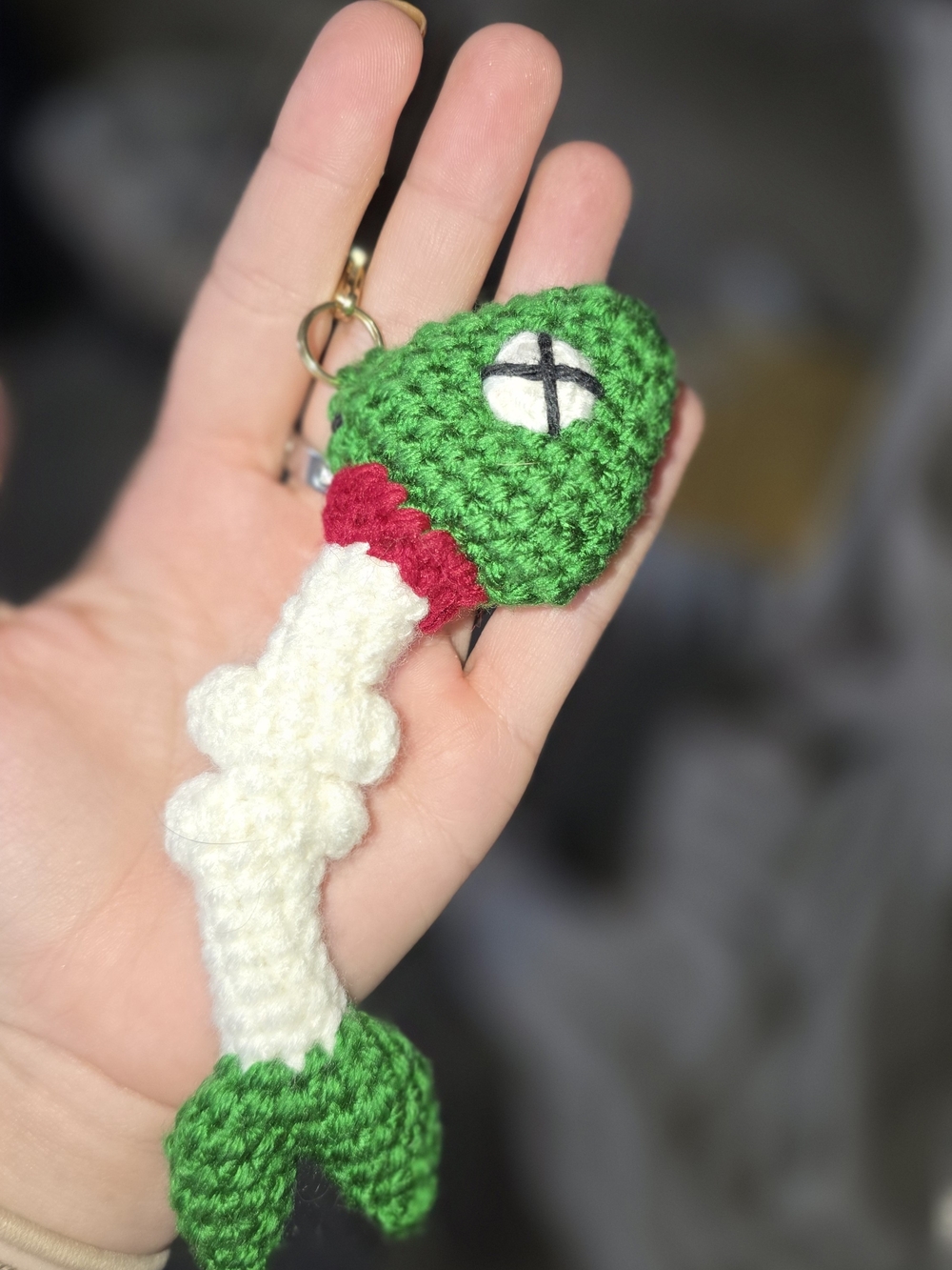 Crochet Fish Bone Keychain